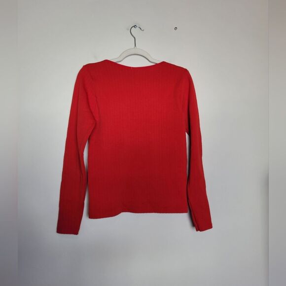 NEW Red Grid Print Thermal Long Sleeve Base Layer Felt Lined Stretchy Medium - Picture 11 of 12